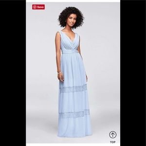 Ice blue chiffon maxi dress